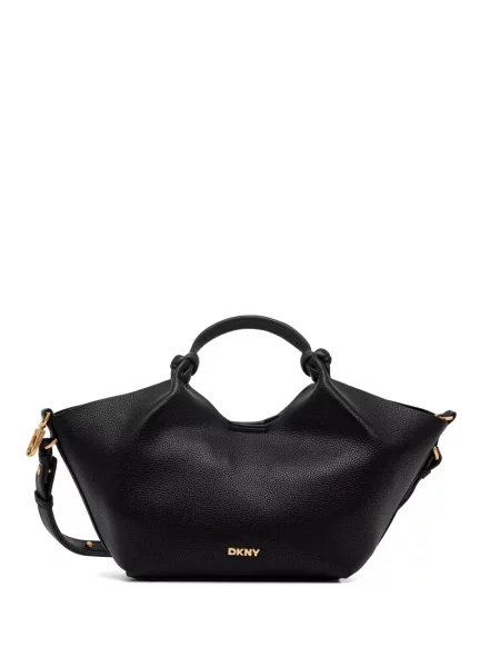 Kožená shopper kabelka Dkny černá