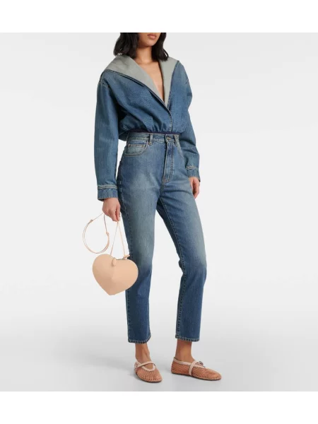 Geanta de piele Alaïa din piele roz