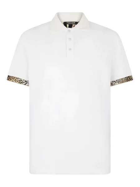 Polo Roberto Cavalli cu imagine cu model leopard alb