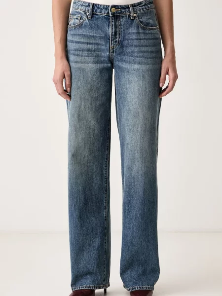 Armani Exchange blugi relaxed fit pentru femei albastru