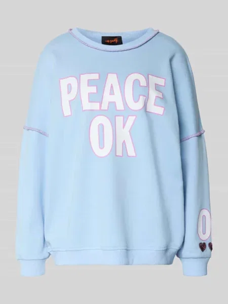 Bluza o kroju oversized z nadrukiem z napisem Model „Peace OK” Miss Goodlife