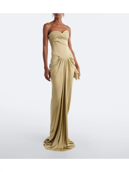 Rochie The New Arrivals Ilkyaz Ozel drapată verde