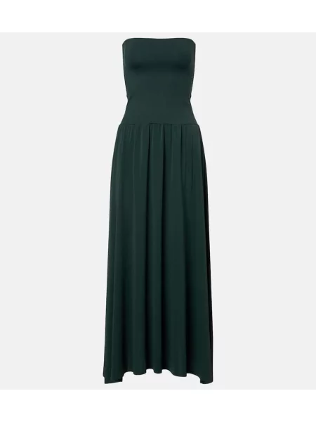 Maxi rochie maxi Eres din jerseu de costum verde