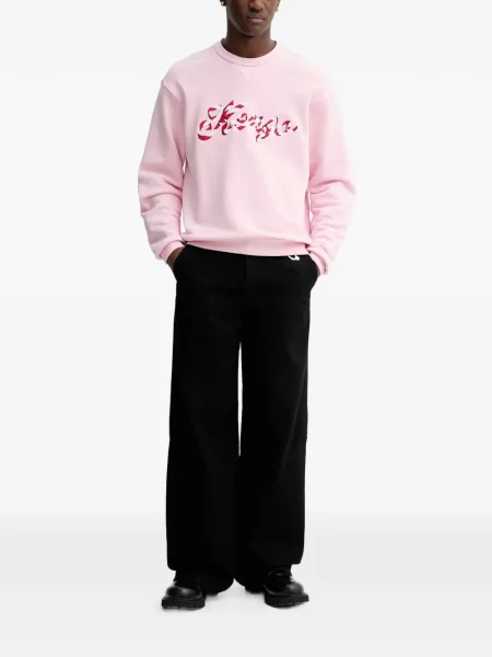 Суичър без качулка Kenzo бродиран с кръгло деколте розово