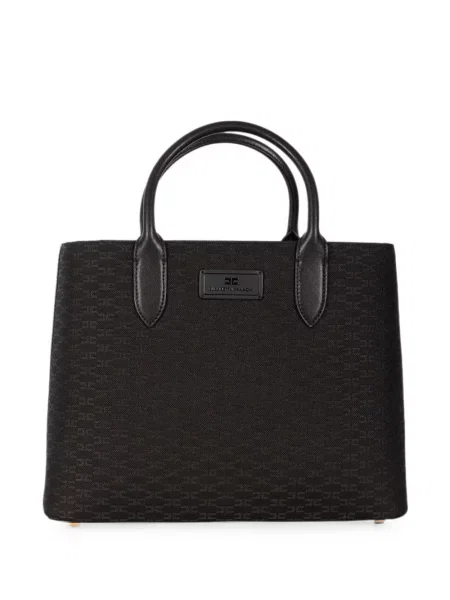 Geantă shopper Elisabetta Franchi cu autograf negru