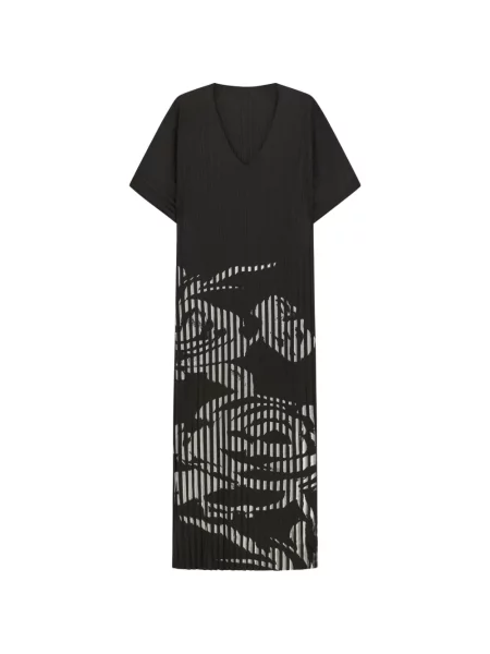 Rochie Liviana Conti cu model floral cu imagine cu decolteu în V negru