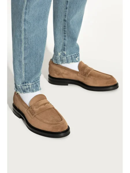 Pantofi loafer Dolce & Gabbana din piele de căprioară maro
