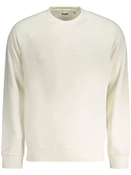 Geacă de blugi Guess Jeans cu glugă alb