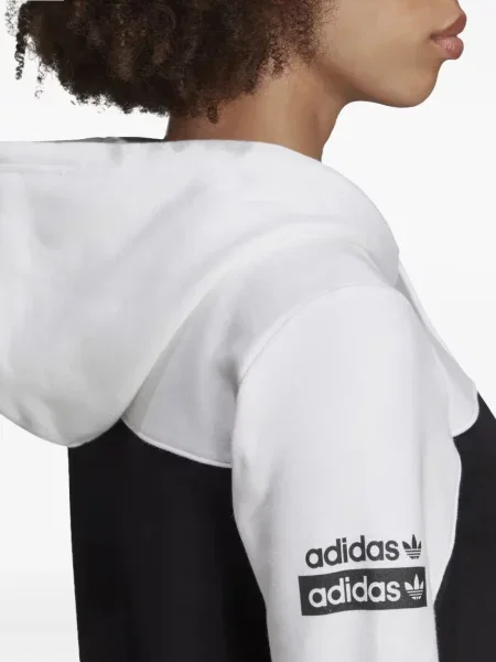 Legginsy Adidas do biegania z nadrukiem z dekoltem w serek czerwone