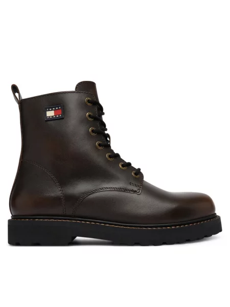 Trapery Tommy Jeans brązowe