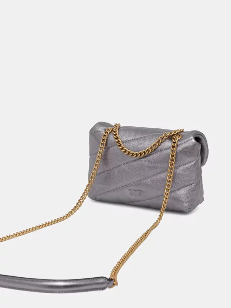 Torebka crossbody Pinko skórzana szara