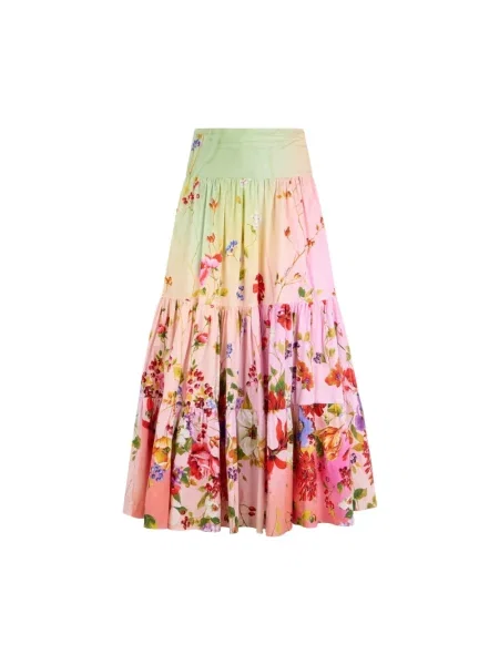 Wielobarwność spódnica midi Roberto Cavalli z nadrukiem do kolan