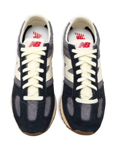 Велурени чехли New Balance на платформе сиво