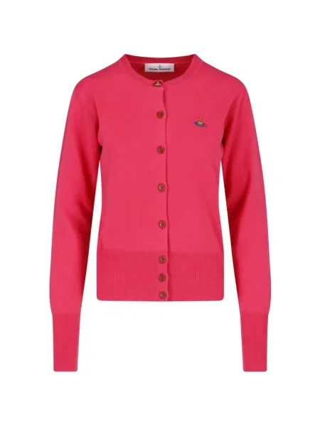 Cardigan Vivienne Westwood cu decolteu rotund roz