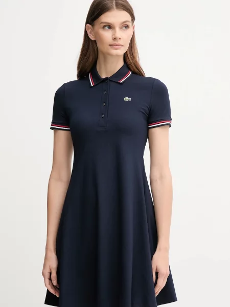 Рокля Lacoste къса разкроена тъмносиньо