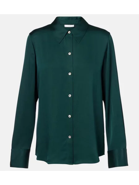Cămașă Vince din satin verde
