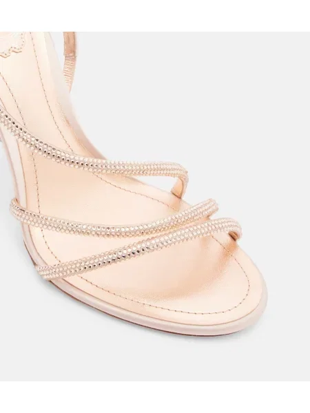 Sandale Rene Caovilla din satin slingback roz