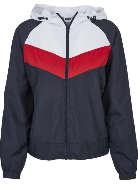 Urban Classics Přechodná bunda námořnická modř / ohnivá červená bílá