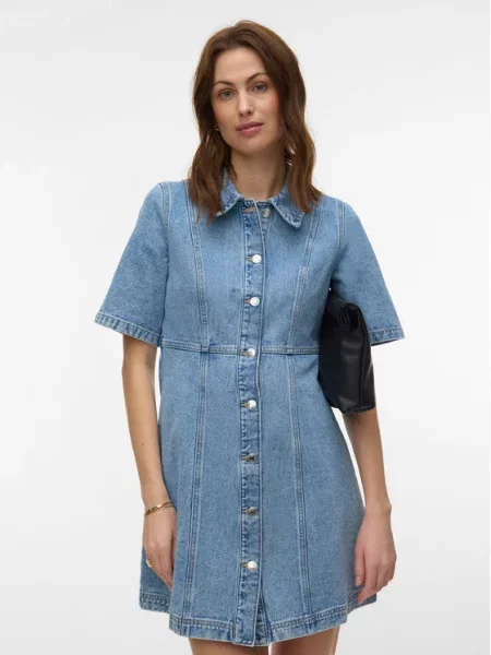 VERO MODA Φόρεμα VMDaisy ντένιμ μπλε