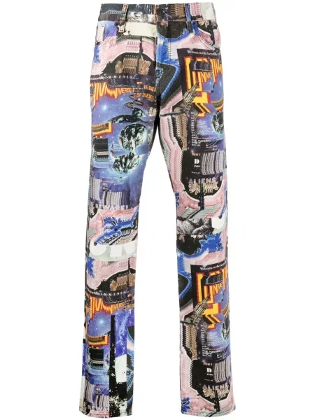 Blugi Diesel cu imagine albastru
