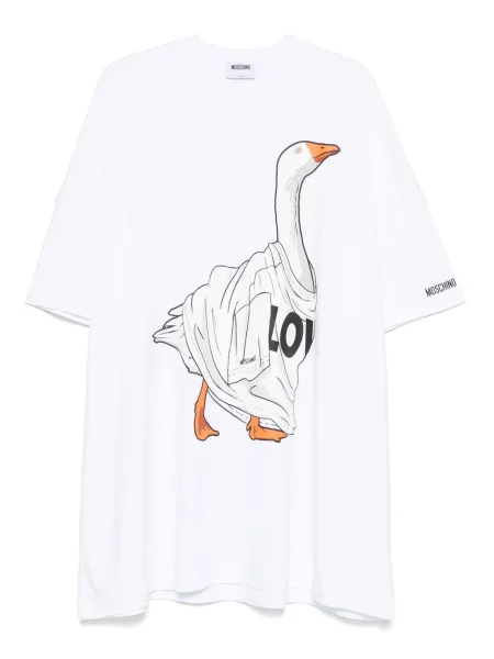 Rochie mini Moschino cu imagine de costum alb