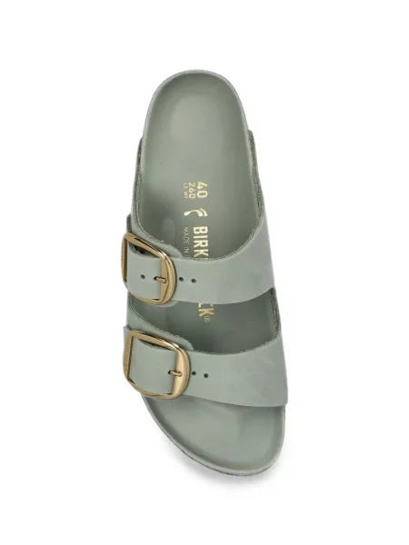 Sandale Birkenstock din piele cu cataramă verde