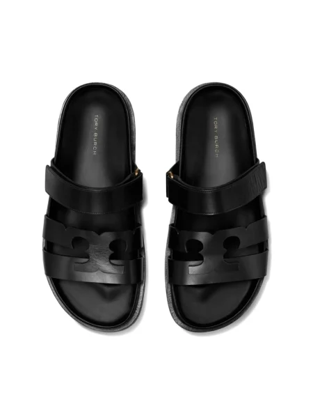 Klapki Tory Burch skórzane czarne