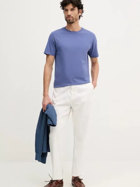 Hackett London t-shirt gładki niebieski