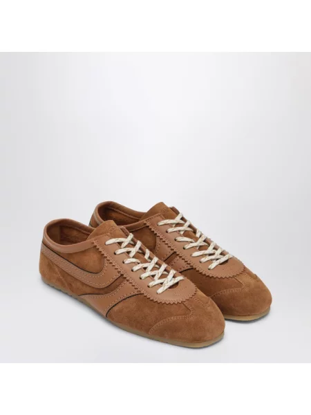 Sneakersy Dries Van Noten skórzane brązowe