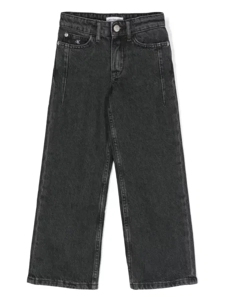 Szerokie jeansy dziecięce Calvin Klein czarne