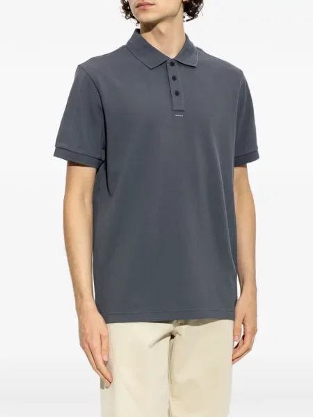 Tricou polo Moncler cu imagine gri