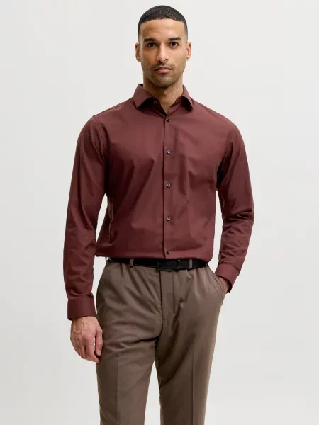 JACK & JONES Cămașă JPRBLAParker ciocolatiu