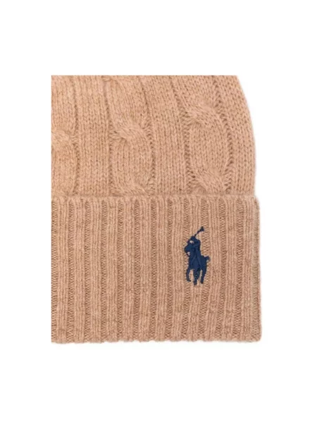 Czapka Polo Ralph Lauren z kaszmiru beżowa