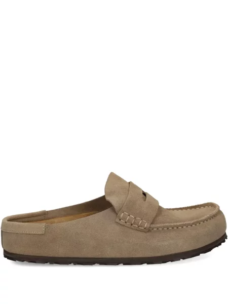 Papuci de casă Birkenstock din piele de căprioară