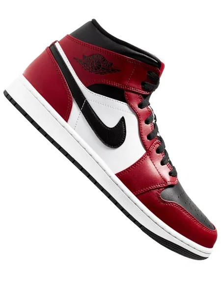 Jordan Visoke superge Air 1 ognjeno rdeča / črna bela