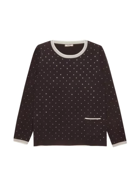 Lniany sweter Elena Miro' brązowy