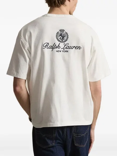 Tricou polo Polo Ralph Lauren cu imagine din canvas cu model paisley albastru
