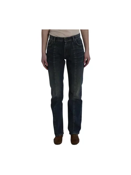 Jeansy Versace z przetarciami niebieskie