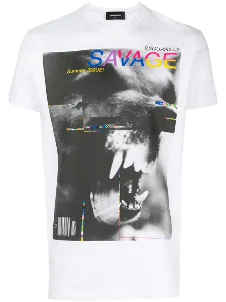 Tricou Dsquared2 cu imagine alb