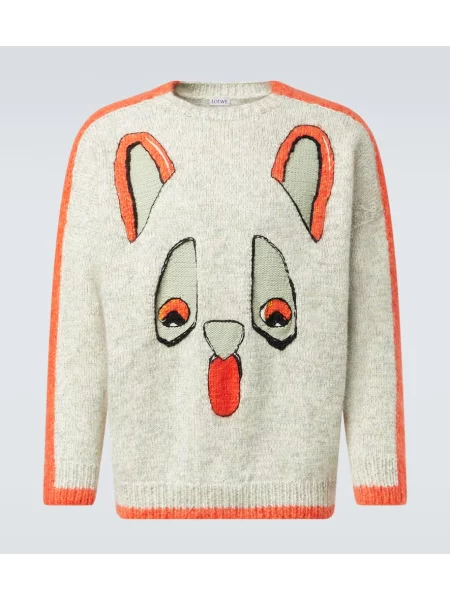 Pulover Loewe de lână alb