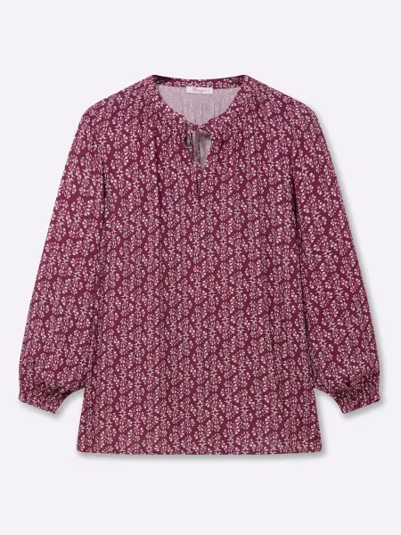 SHEEGO Bluză roșu vin alb