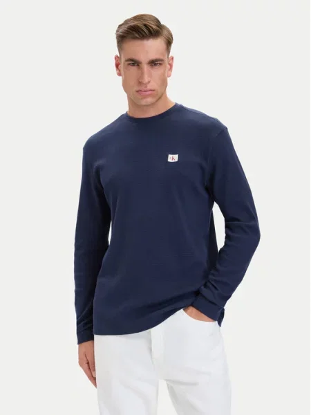 Calvin Klein Jeans Тениска с дълъг ръкав Тъмносин