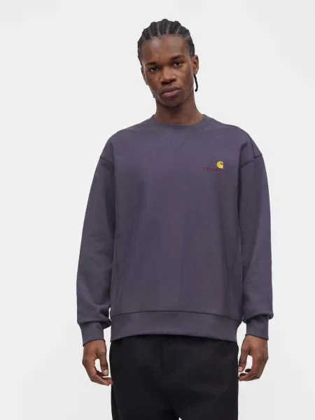 Carhartt WIP Mikina American Script tmavosivá