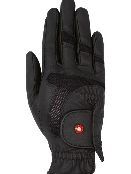 Rękawice jeździeckie HKM Professional Air Mesh czarne