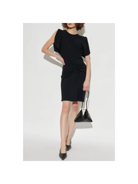 Sukienka mini Victoria Beckham z falbankami czarna