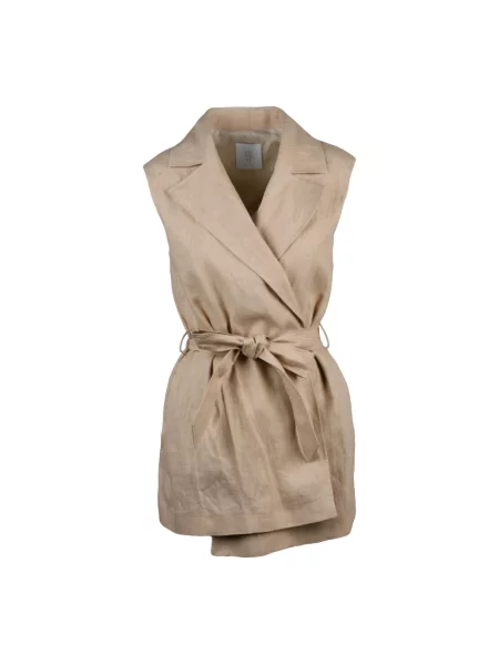 Lniana kamizelka Eleventy beżowa