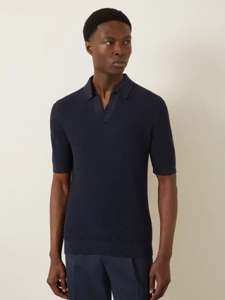 Zegna Pletené Polo Tričko tmavě modrá