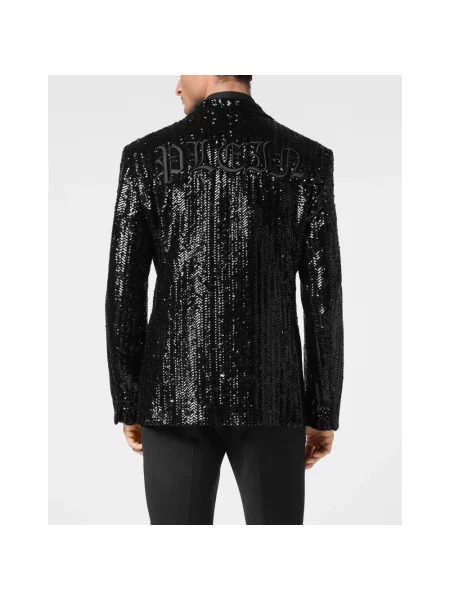 Marynarka Philipp Plein w jodełkę czarna