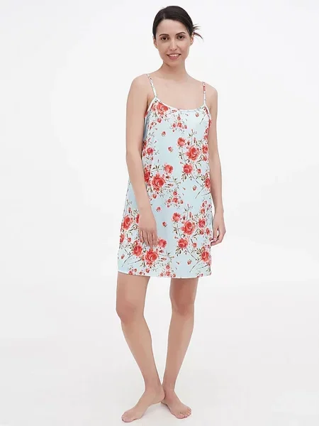 Нічна сорочка Fleri шовк блакитний