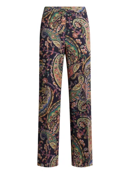 Pantaloni Etro cu model floral albastru